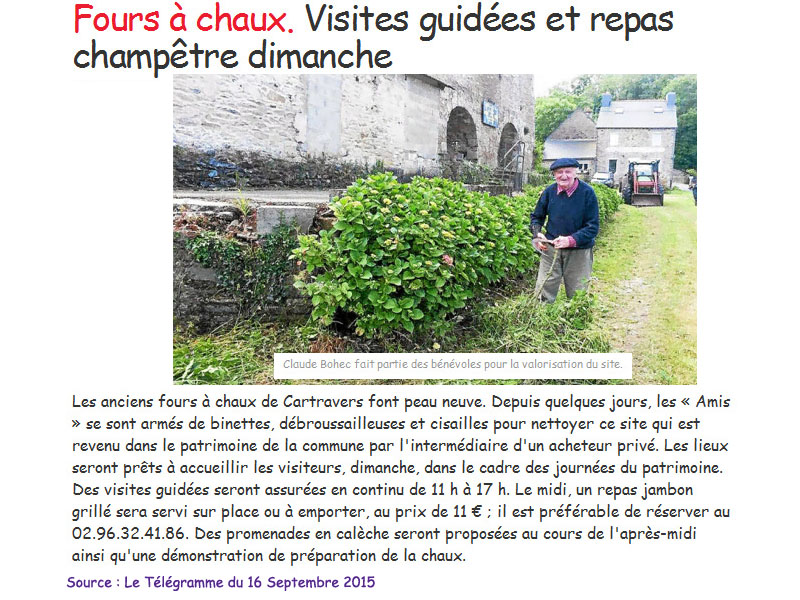 visite guidée des Fours a Chaux